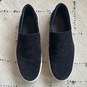 Vince slip on suede shoes